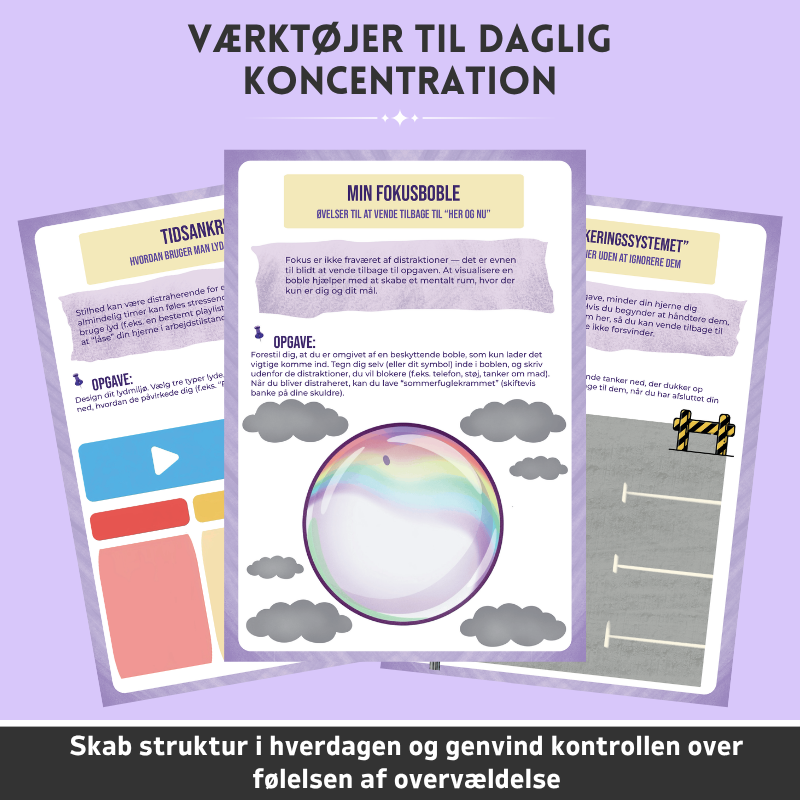 ADHD – Værktøjssæt til støtte af eksekutive funktioner – Redskaber til daglig koncentration