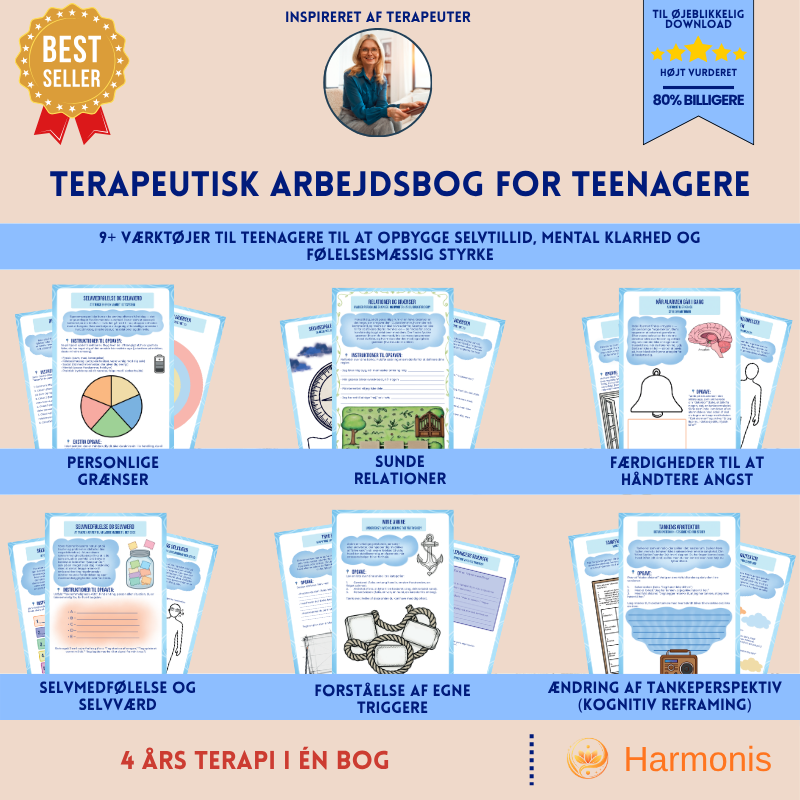Terapeutisk Arbejdsbog for Teenagere – over 9 terapeutgodkendte værktøjer, der hjælper med at opbygge selvtillid, klarhed i tænkningen og følelsesmæssig styrke og støtter teenagerens udvikling