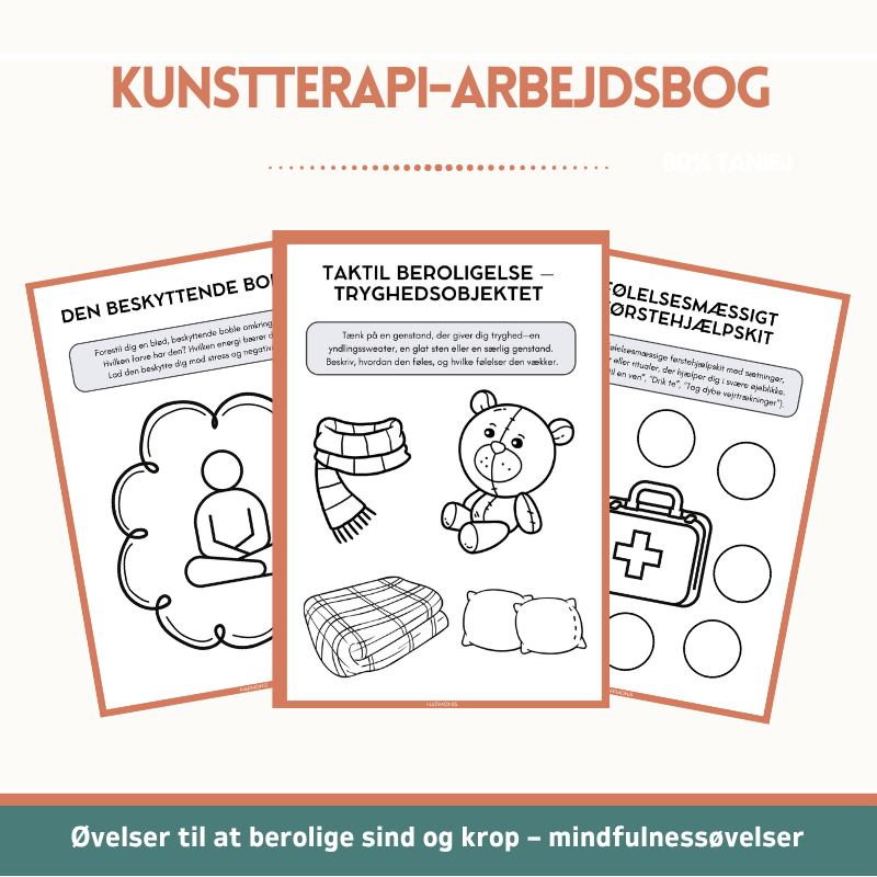 Kunstterapi: Øvelser for Børn Og Teenagere – 110+ printbare øvelser, der støtter mental sundhed (CBT, mindfulness og SEL)